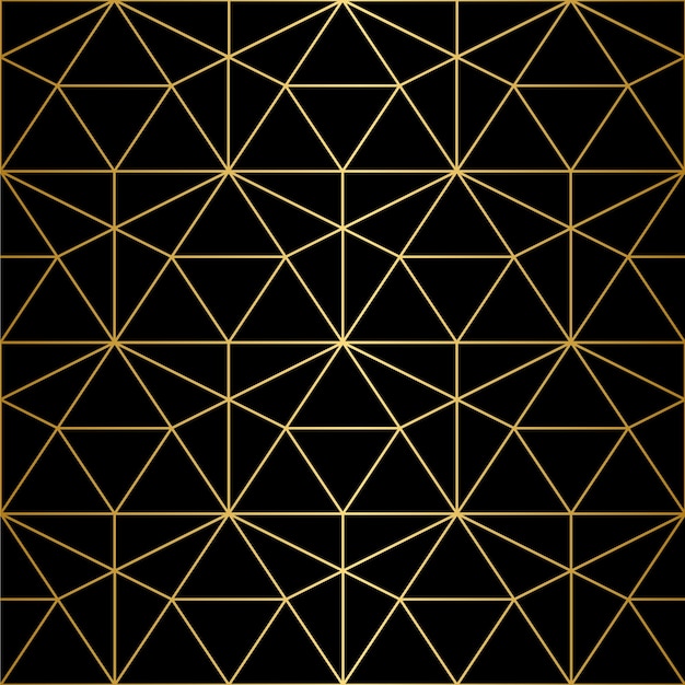 Goldene TexturNahtloses geometrisches Muster Geometrisches Muster auf schwarzem Hintergrund