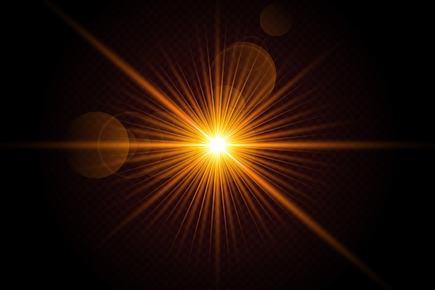 Goldene transparente Lichtlinse flackert Streifen.