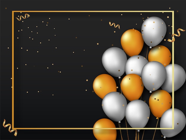 Goldene und silberne realistische Luftballons