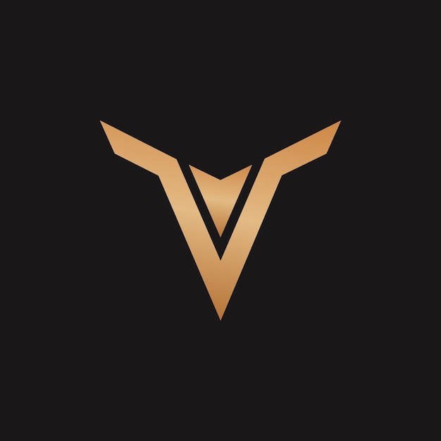 Goldene V-Logo-Vorlage