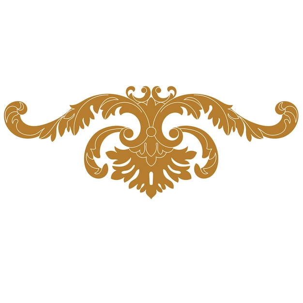 Vektor goldene vintage-barock-ornament-ecke retro-muster im antiken stil akanthus