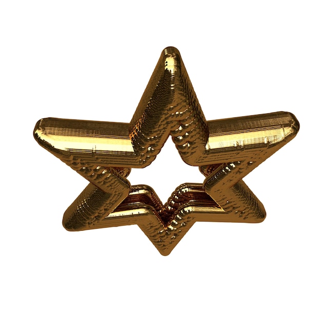 Goldener 3-V-Stern aus Kugeln