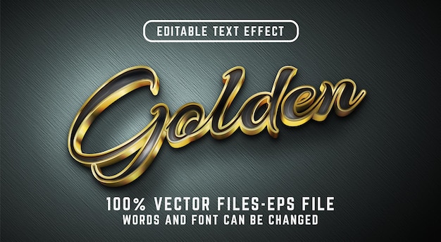 Goldener 3d-texteffekt. bearbeitbarer texteffekt mit premium-vektoren im goldenen stil