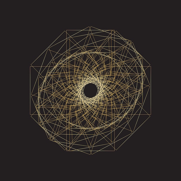 Goldener abstrakter Polygon-geometrischer Elementvektor