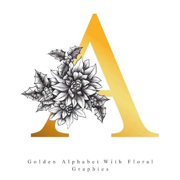 Goldener alphabet-buchstabe a