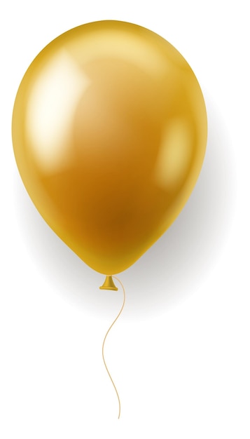 Goldener ballon realistisches luxus-3d-dekor-mockup