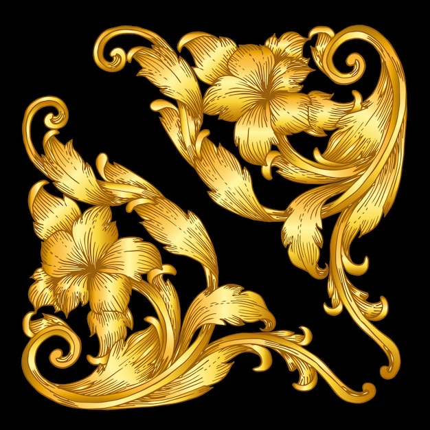 Goldener barocker art rahmen scroll