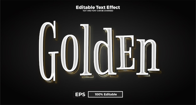 Goldener bearbeitbarer texteffekt im modernen trendstil