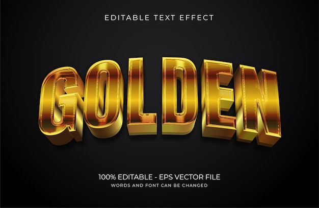 Goldener bearbeitbarer texteffekt Premium-Vektor