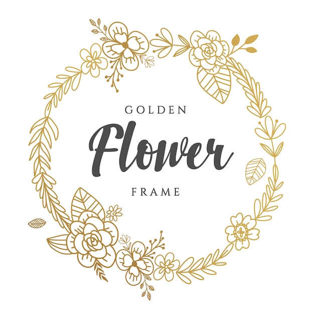 Goldener blumenkranz design