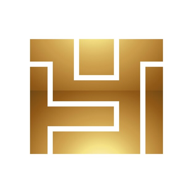 Vektor goldener buchstabe y-symbol auf weißem hintergrund, symbol 9