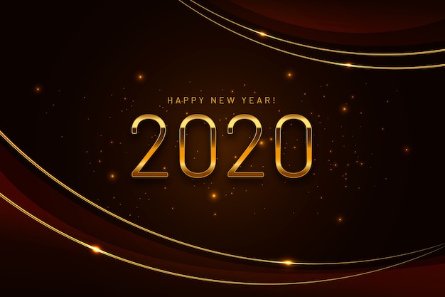 Goldener hintergrund 2020 des neuen jahres