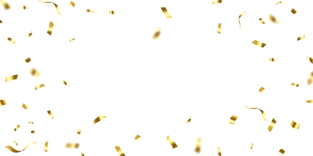 goldener Konfetti-Hintergrund für Festdekorationen Vektorillustration