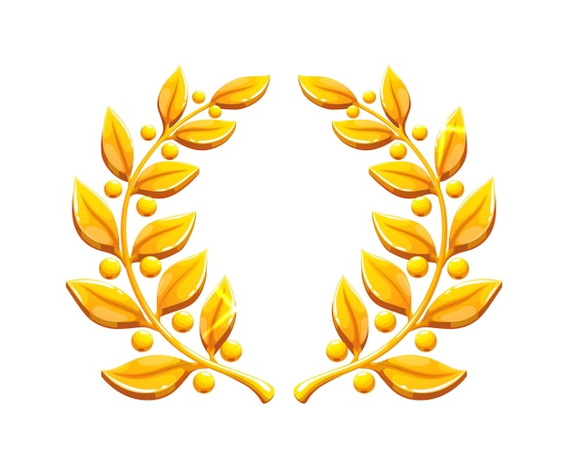Goldener Lorbeerkränz mit goldenen Blättern und Beeren