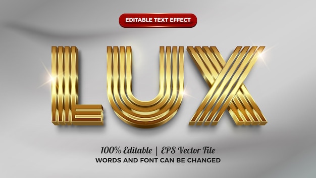 Goldener luxus 3d bearbeitbarer texteffekt