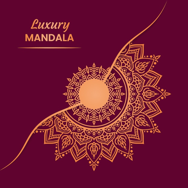 Goldener Luxus-Mandala-Hintergrund mit runden Elementen für islamisches dekoratives Design