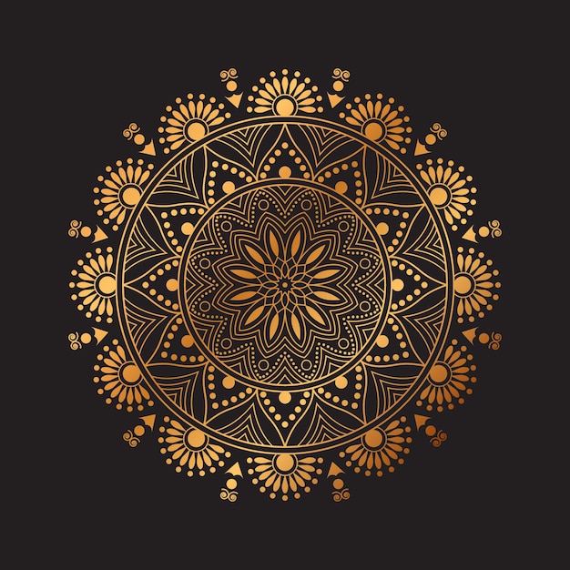 Vektor goldener luxus-mandala-hintergrund vektordesign