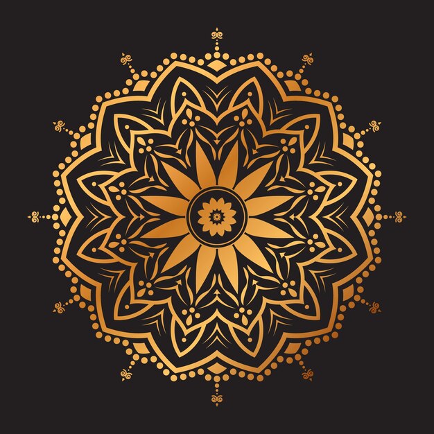 Vektor goldener luxus-mandala-hintergrund vektordesign