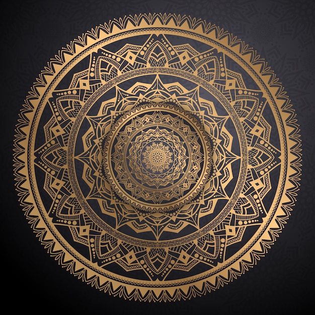 Goldener mandala-hintergrund des luxus