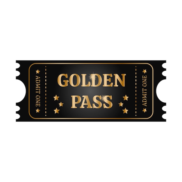 Vektor goldener pass mit goldenen sternen