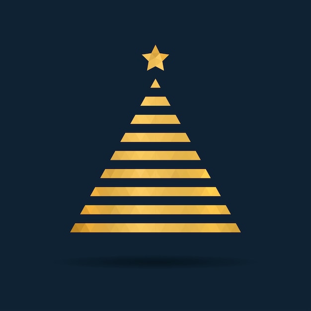Goldener Polygonbaum Weihnachten minimalistisches Design Sie können es wie Kartenbanner-Poster und ect verwenden