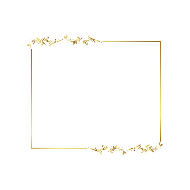 Goldener quadratischer Rahmen mit Blumenakzenten
