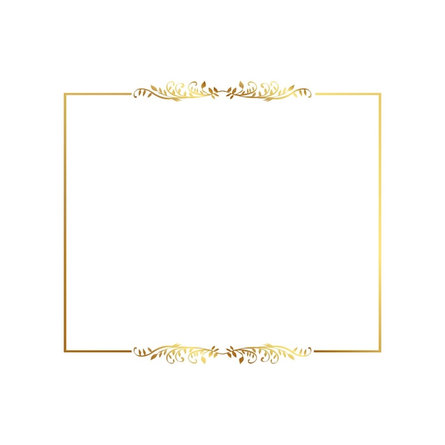Goldener Rechteckrahmen mit kunstvollen Blumendekorationen