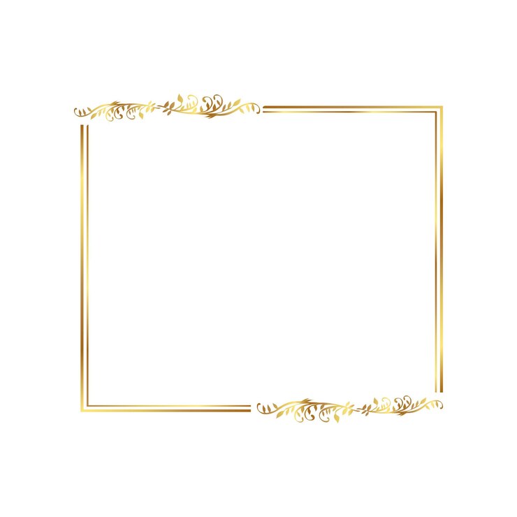 Goldener Rechteckrahmen mit kunstvollen Blumendekorationen