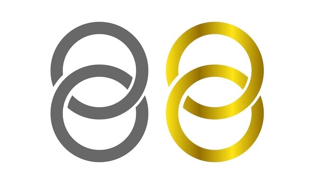 Goldener ring oder 8-ketten-logokonzept für designelement für schmuckprodukte