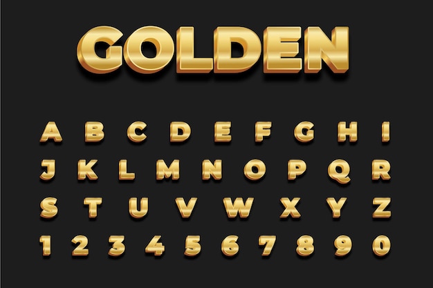 Goldener schrifttexteffekt