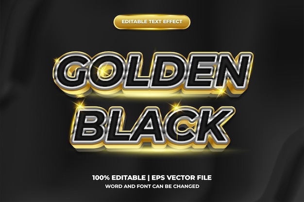 goldener schwarzer texteffekt bearbeitbarer goldfarbener textstil