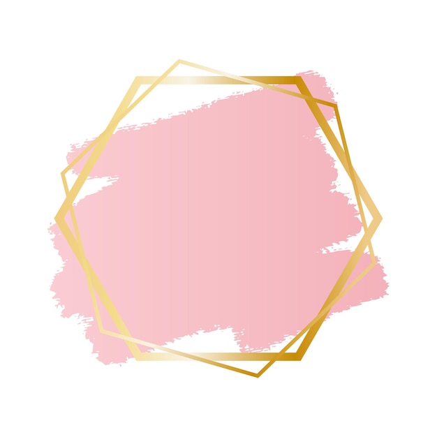 Goldener Sechseck mit rosa Grenze
