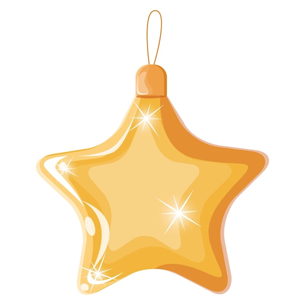 Goldener Stern des Weihnachtsbaumspielzeugs. Neujahrsdekoration