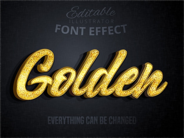 Goldener Text, bearbeitbarer Gusseffekt