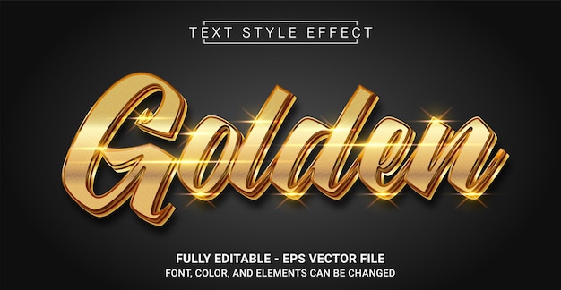 Goldener text-stil-effekt-grafikdesign-element
