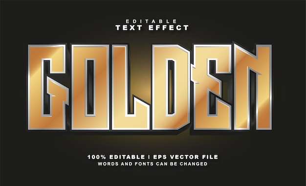 Goldener texteffekt-freier vektor