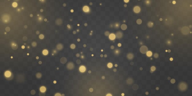 Goldener verschwommener Sternenstaub Verschwommener Lichteffekt Defokussiertes Blendbokeh Gelber Staub funkt Sternenvektor