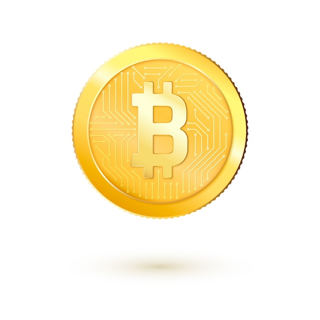 Goldenes Bitcoin-Geld. Realistisches 3D-Bitcoin