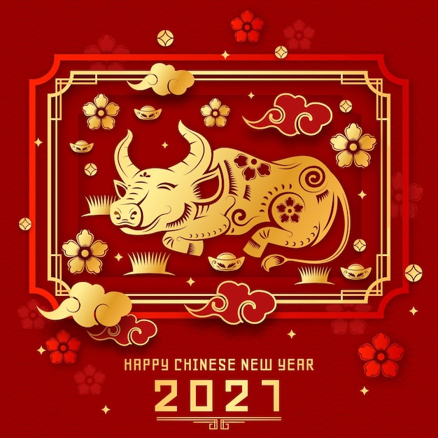 Goldenes chinesisches neujahr 2021