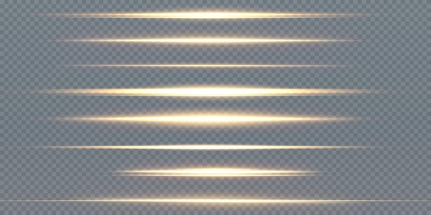 Goldenes horizontales Lens Flares-Paket
