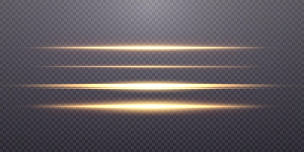 Goldenes horizontales Lens Flares-Paket