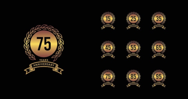 Goldenes jubiläums-premium-emblem-set