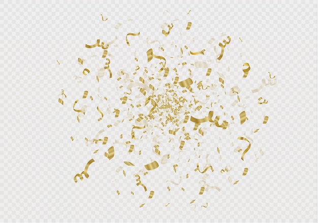Vektor goldenes konfetti, lokalisiert auf zellulärem hintergrund