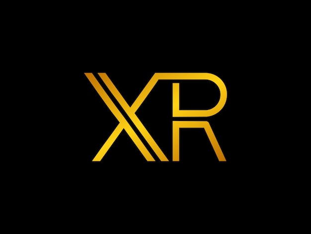 Goldenes logo mit dem titel „logo für ein goldenes xr“