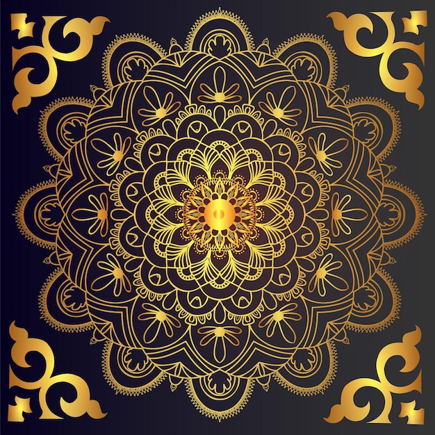 Vektor goldenes luxus-mandala