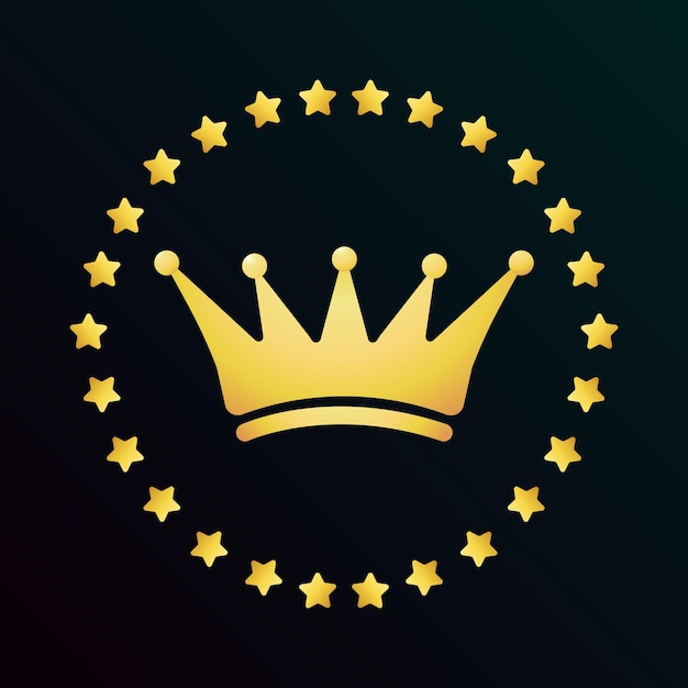 Goldenes Luxusmitglied VIP-Krone Sternzeichen-Symbol