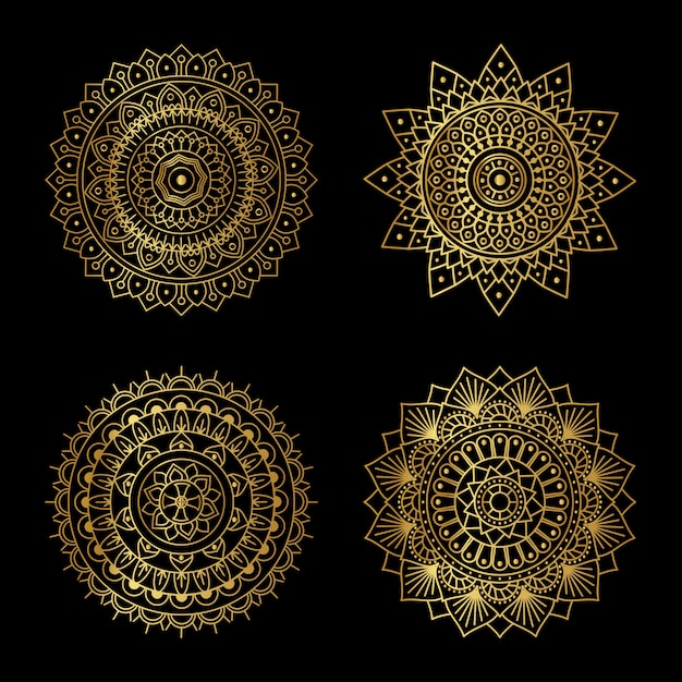 Vektor goldenes mandala-design