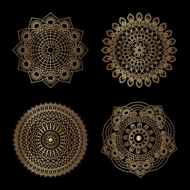 Vektor goldenes mandala-design