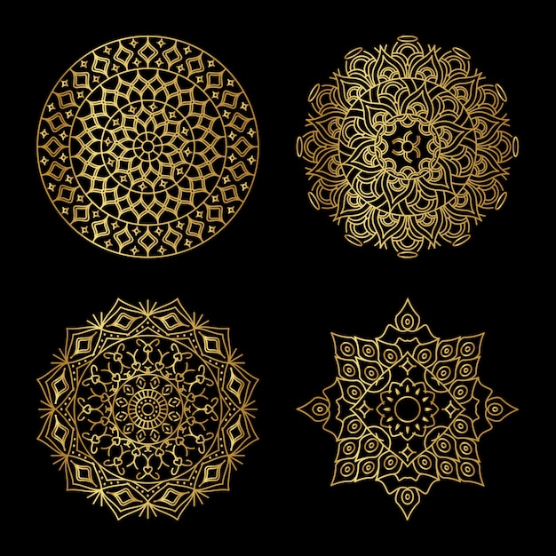 Goldenes mandala-set