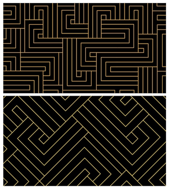 Vektor goldenes muster geometrischer zickzacklinien abstraktes elegantes illustrationsdesign